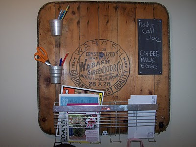 repurposed, message board, junk, http://bec4-beyondthepicketfence.blogspot.com/2016/03/repurposing-little-junk.html