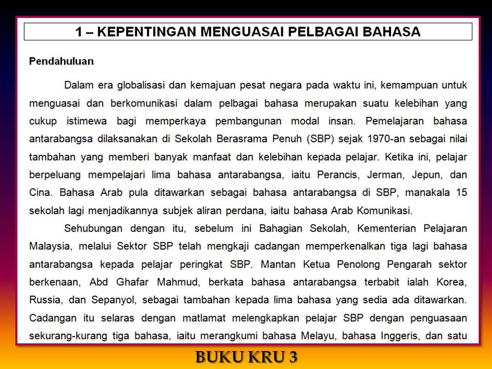 WADAH KETERAMPILAN BERBAHASA: KERELEVANAN ARTIKEL 1 DALAM 