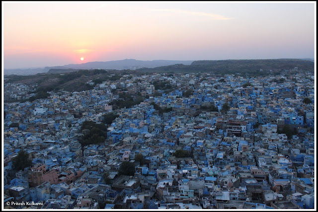 Blue city Sunset view 