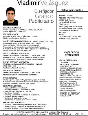 ejemplos de resume. modelo de curriculum vitae en