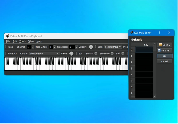 Virtual MIDI Piano Keyboard : Εικονικό πληκτρολόγιο πιάνου MIDI για τα windows