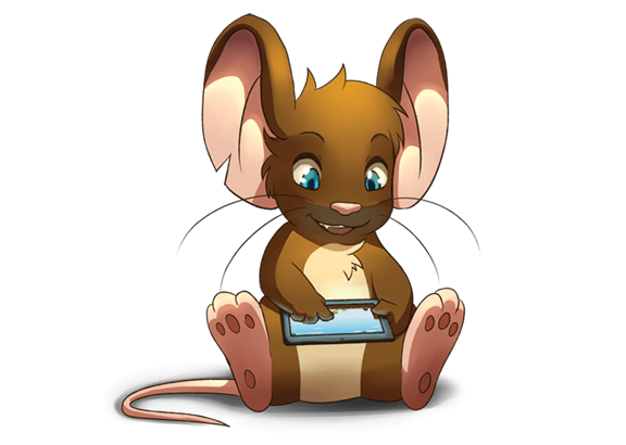 rato com tablet desenho