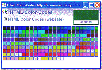 Html Color Codes Screen Shot