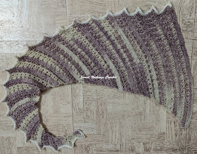 Sweet Nothings Crochet free crochet pattern blog, free crochet pattern for an irregular wrap or scarf, photo of the Dragon wrap,