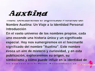 significado del nombre Auxtina
