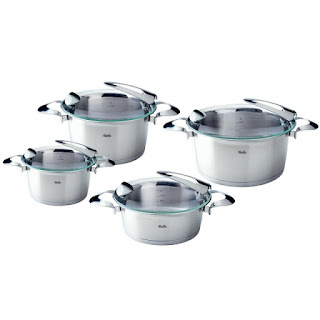  Set de oale din inox Fissler, 8 piese, seria Solea, inductie, capac