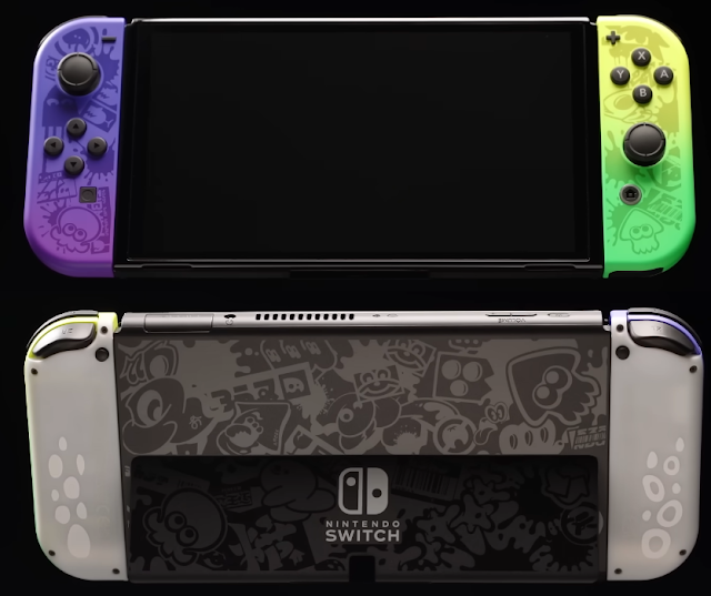 Nintendo Switch OLED Model Splatoon 3 Edition front and back