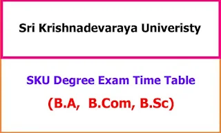 Sri Krishnadevaraya University Degree Exam Time Table 2024