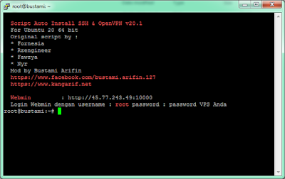 Script Auto Install SSH dan OpenVPN untuk VPS Ubuntu 20 64 bit