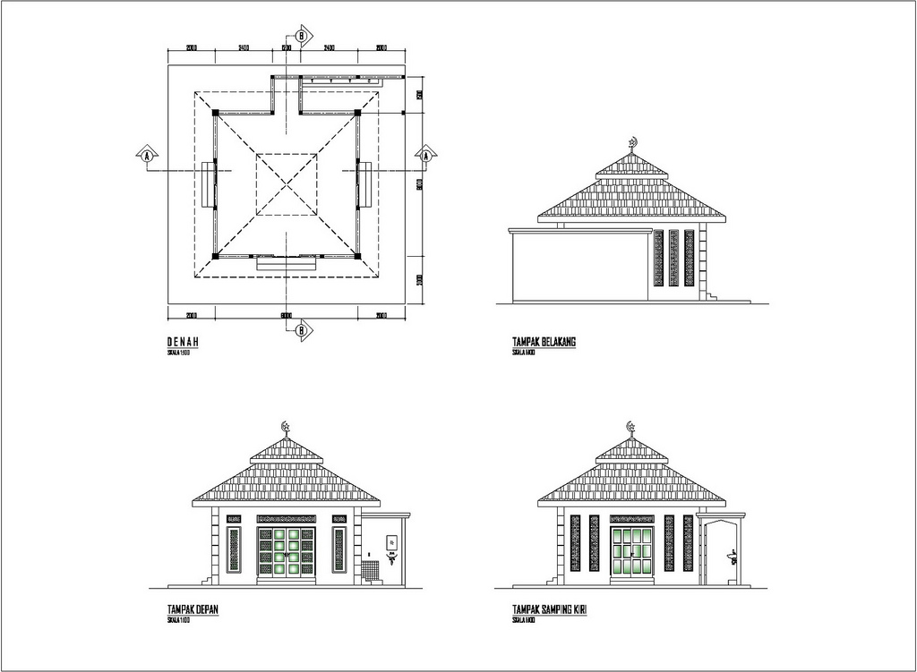 30 Ide Keren Desain Gambar Sketsa Masjid 8 X 8  Tea And Lead