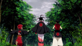 Bracia Kumo stojący plecami do widza, anime Donten ni Warau