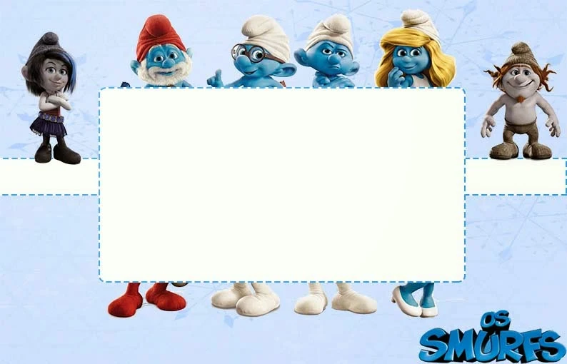  The Smurfs: Free Printable Invitations, Labels or Cards.