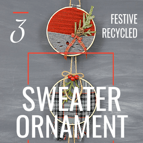 3 Unique Recycled Sweater Ornaments