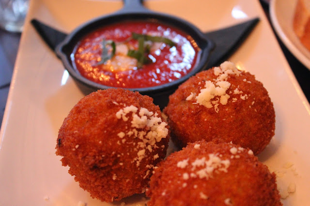 Braised oxtail arancini at Parla, Boston, Mass.