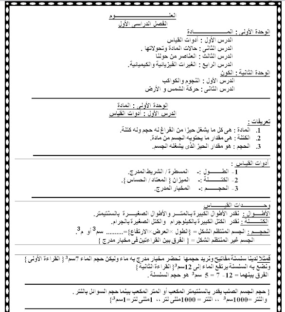 مذكرة العلوم للصف الرابع الابتدائي ترم اول روعة للمستر عمر عاطف وورد 