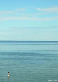 alone on the beach