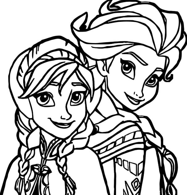 Gambar Mewarnai Frozen 2 Terbaru Anna dan Elsa Putri Disney 
