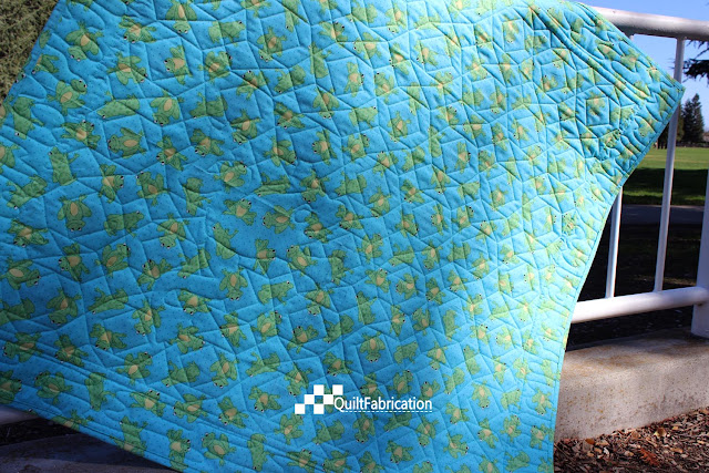 Hoppy green quilt back