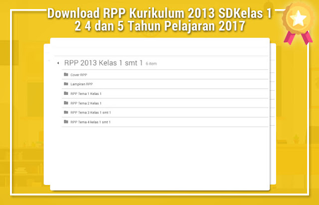 Download RPP Kurikulum 2013 SD Kelas 1 2 4 dan 5 Tahun Pelajaran 2016/2017