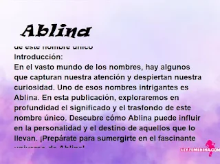 significado del nombre Ablina