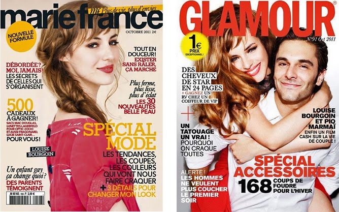 Couverture de Marie-France et de Glamour avec Louise Bourgoin