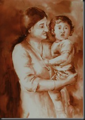 mother_and_child#_9_ 10.5X14.5_inches _red_ink_on_paper_2010