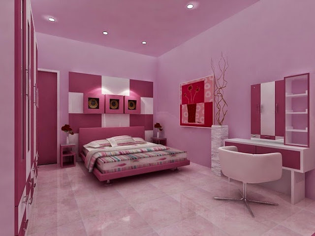 Kamar Tidur Anak Perempuan Minimalis Warna Pink