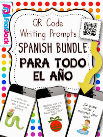 http://www.teacherspayteachers.com/Product/All-Year-Long-SPANISH-QR-Code-Writing-Prompts-Bundle-1348124