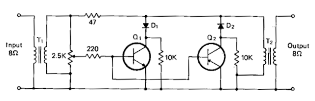 Audio Powered Noise Clipper Circuit Diagram