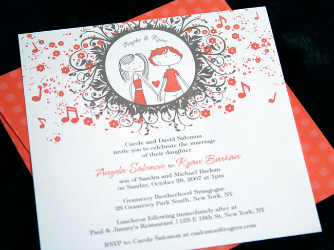 Teardrop wedding invitations