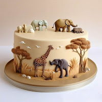 pastel 3D animales de la savana