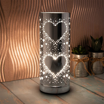 Silver Heart Aroma Touch Lamp