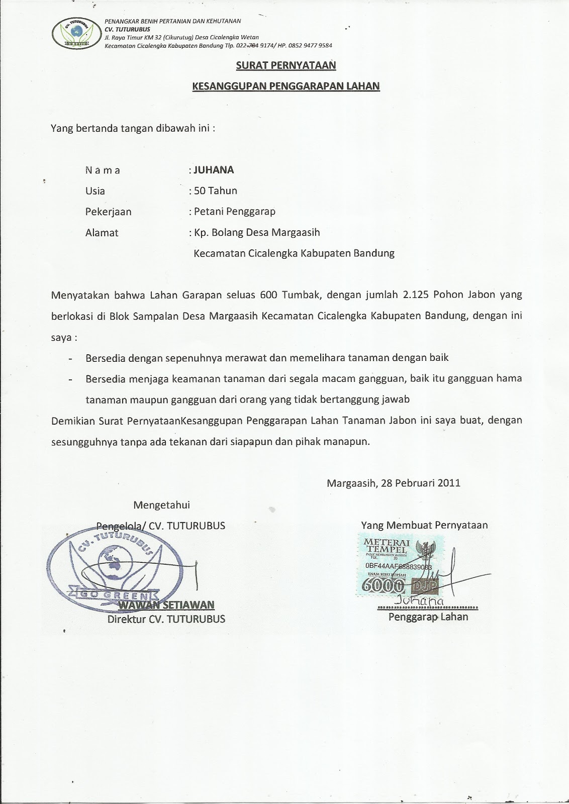 Kumpulan Contoh Surat Dan Perjanjian 