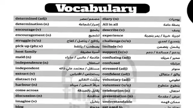 تلخيص كلمات منهج اللغة الانجليزية للصف الثانى الثانوى الترم الثانى 2024 فى 10 ورقات