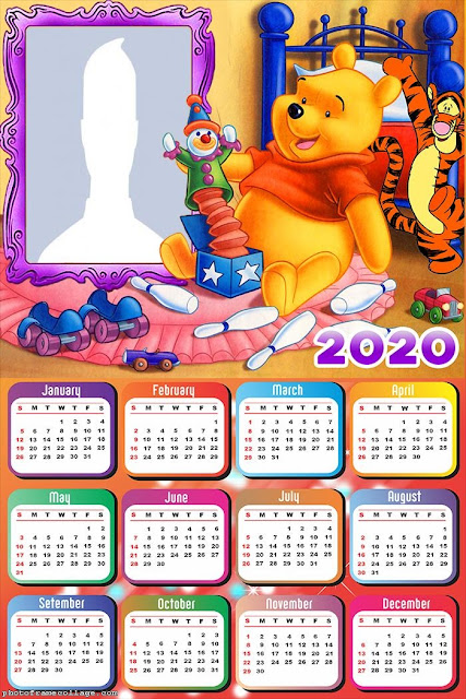 Winnie the Pooh: Free Printable 2020 Calendar.