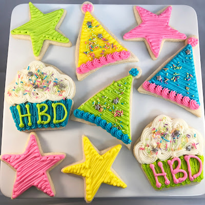80s themed birthday cookies
