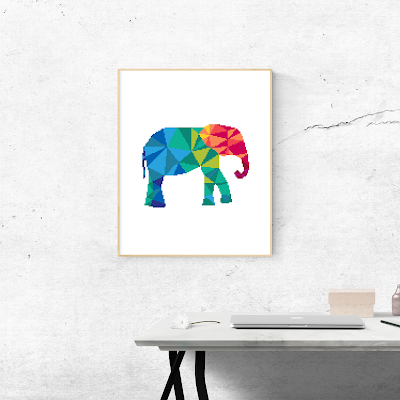 Colorful Elephant Cross Stitch Pattern