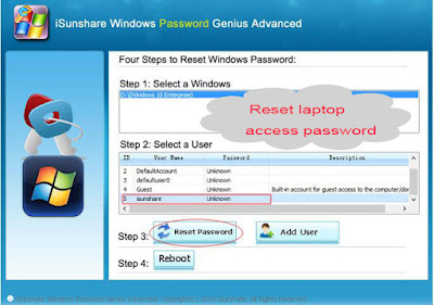 reset windows access password