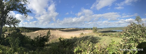 Panoramic view of Sleeping Bear Dunes
