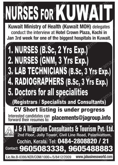 Kuwait Ministry of Health (Kuwait MOH) Recruitment 2020