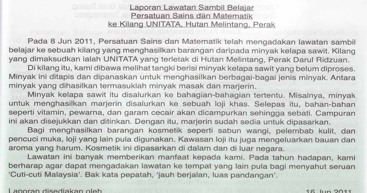 Contoh Karangan Laporan Perkhemahan - Contoh Tiga