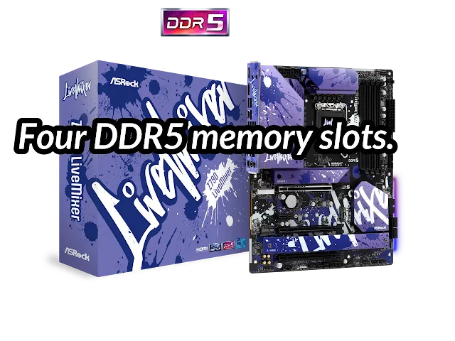 Four DDR5 memory slots.