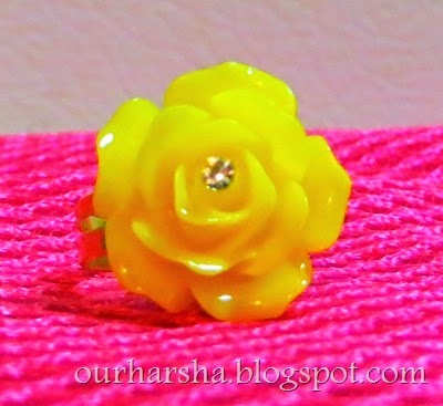 Yellow Rose Flower Ring  (1)