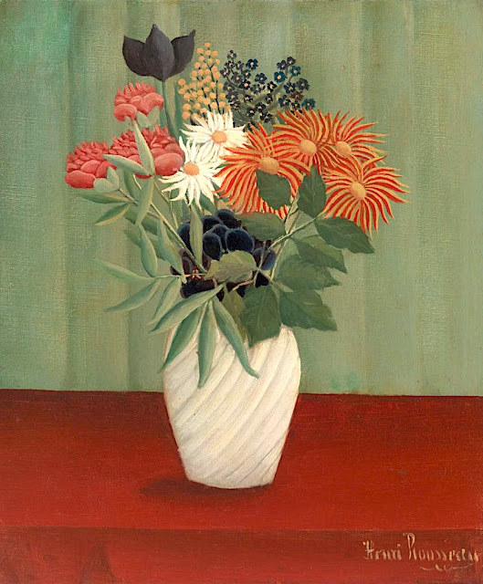 Henri Rousseau (1844 - 1910) Bouquet de Fleurs avec Asters chinois et Tokyos, 1910  Barnes Foundation Philadelphia