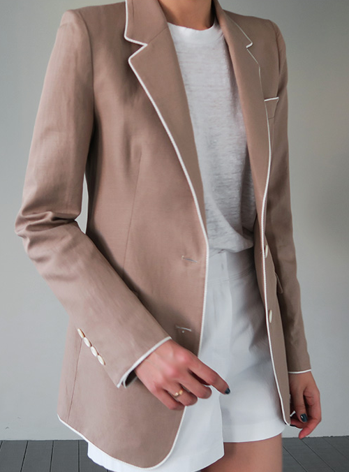  Contrast-Trimmed Jacket