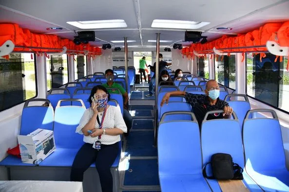 Passengers inside the Pasig River Ferry