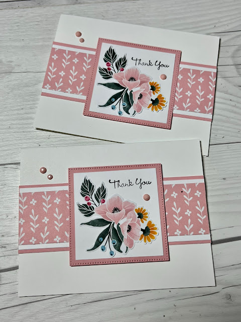Floral Thank You Card using Fitting Florets Designer Series Paper from Stampin' Up!