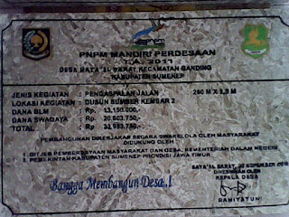 PRASASTI MARMER DARI PNPM SUMENEP 