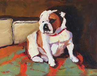 Bull Dog Painting by Jill Treadwell Svendsen