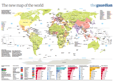 New World Map (2011) Showing New Country of South Sudan